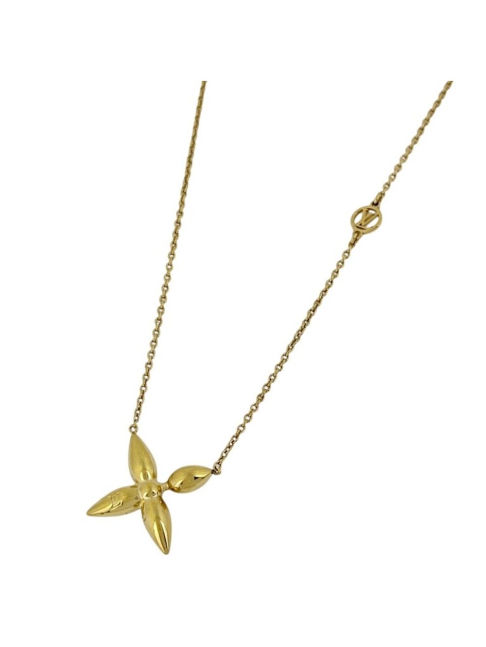 Louis Vuitton Collier Necklace Monogram Flower Gold Plated